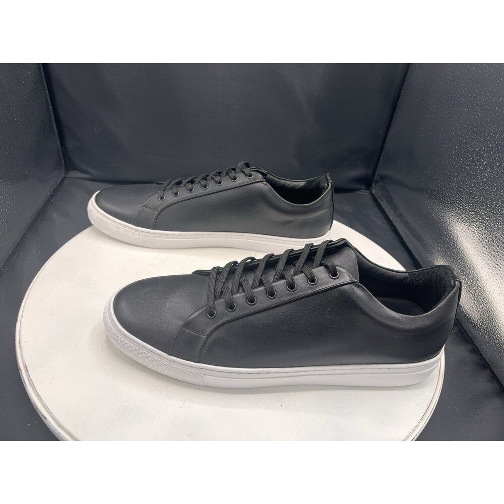 Thursday Men’s Black Leather Lace Up Low Top Sneakers White Sole US 15M NEW NWOB